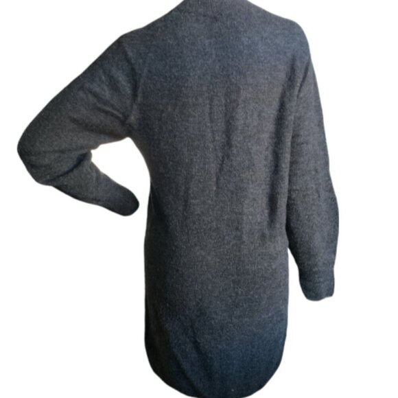 H&M Gray Knit Longline Open Cardigan Sz XS #181C - Picture 4 of 6